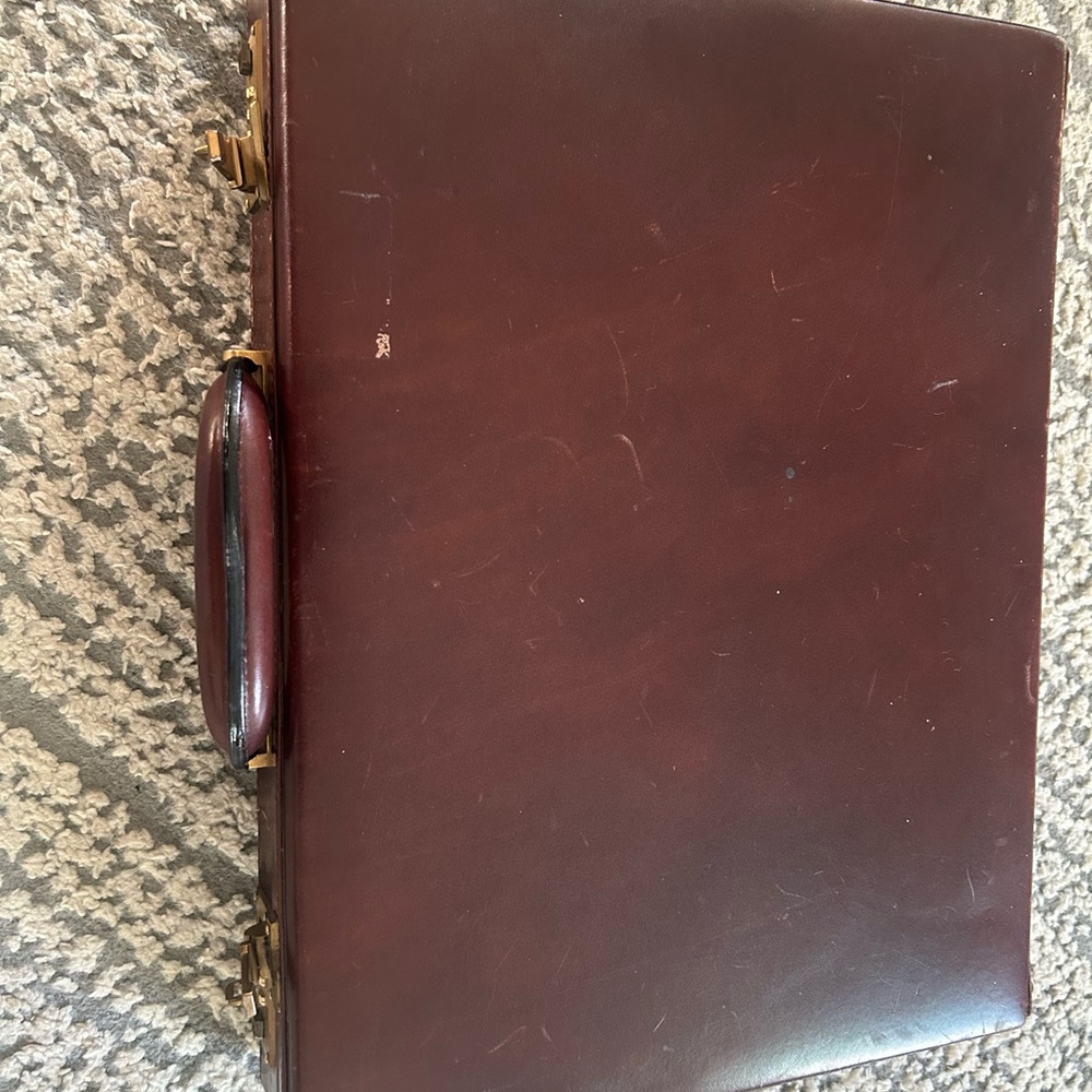 Vintage Bally Leather Briefcase Locking Hard Case Brown Monogram HIH - Picture 5 of 16